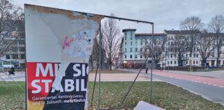 Zerstörtes SPD-Wahlplakat