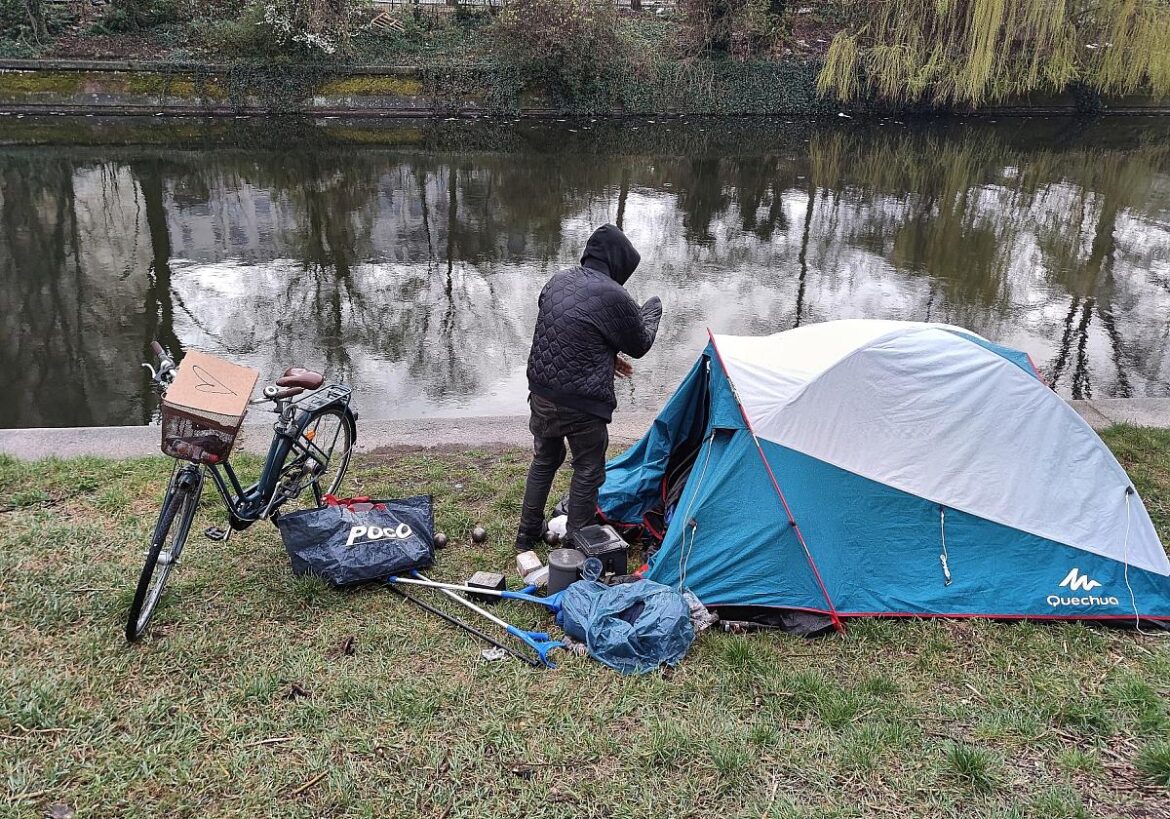 Obdachlose kampieren