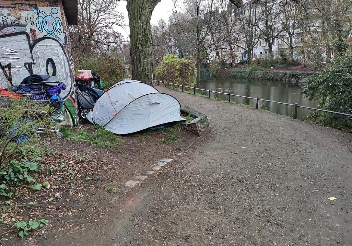 Obdachlose kampieren