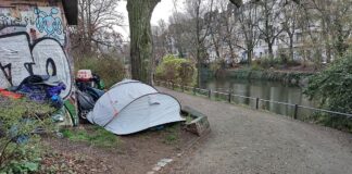 Obdachlose kampieren