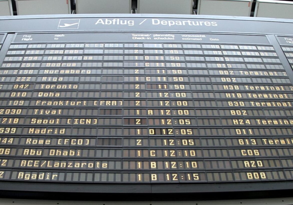 Ankunfts- und Abflugstafel