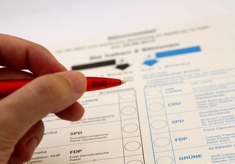 Stimmzettel für die Bundestagswahl