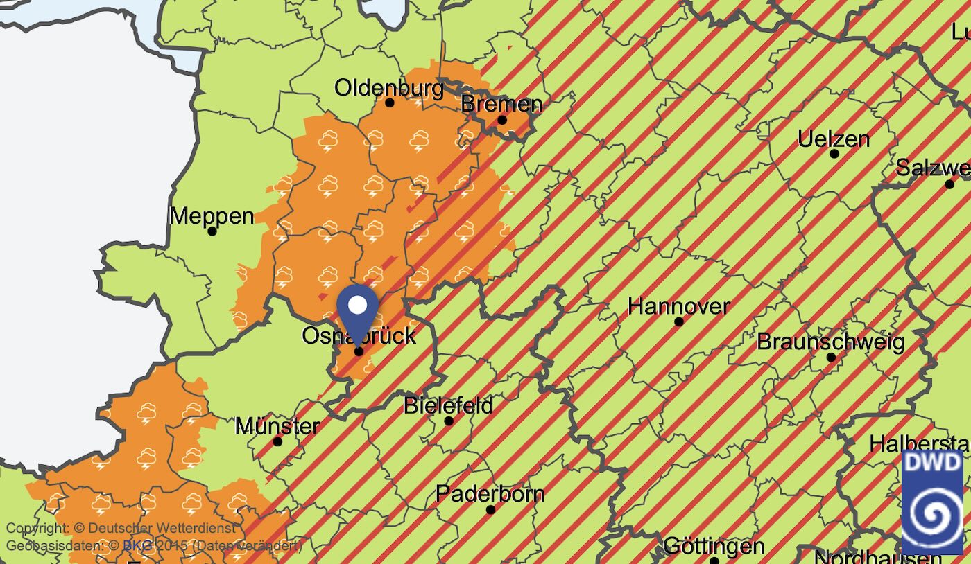 Wetterwarnung Osnabrück Deutscher Wetterdienst