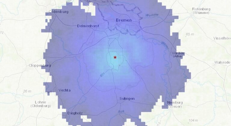 Erdbeben bei Diepholz / Screenshot: Erdbebennews.de
