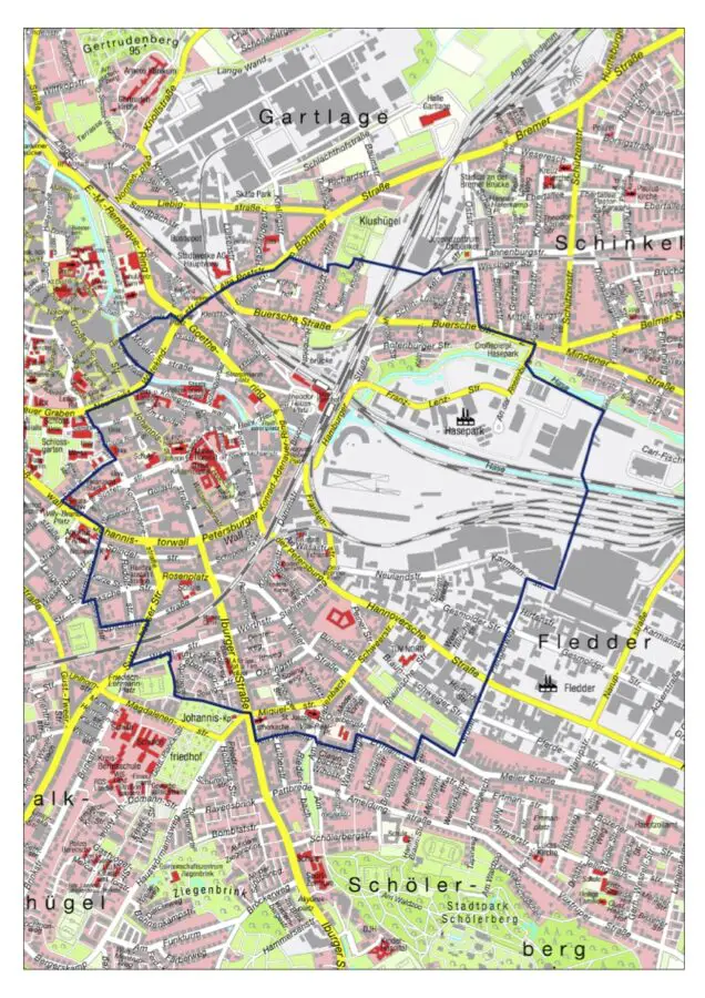 Karte des Evakuierungsgebiets am 1. Juli 2025 in Osnabrück