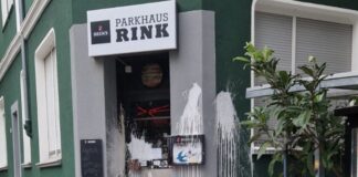 Farbanschlag auf "Parkhaus Rink": / Foto: Privat