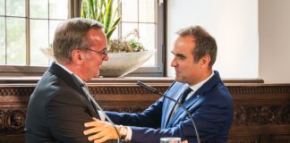 Boris Pistorius (l.) und Sébastien Lecornu © Stadt Osnabrück/Janin Arntzen