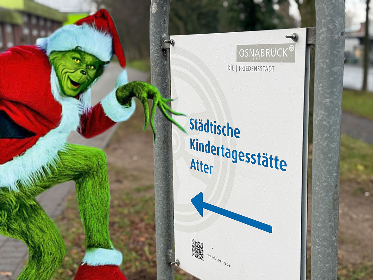 Der Grinch bei der Kita Osnabrück-Atter