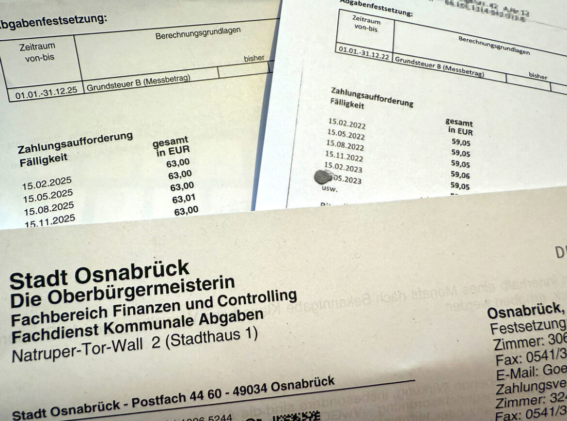 Grundsteuerbescheide der Stadt Osnabrück