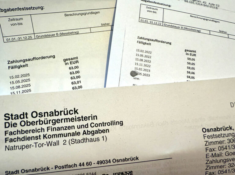 Grundsteuerbescheide der Stadt Osnabrück