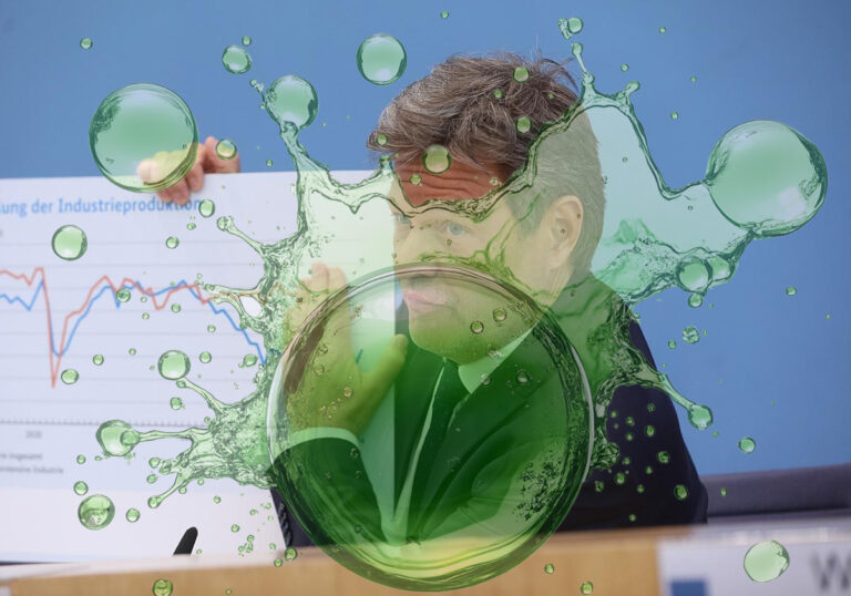 Grüne Seifenblasen