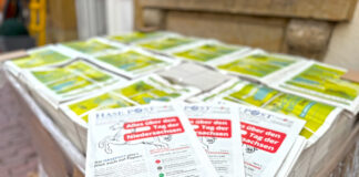 Eine ganze Palette voll: 10.000x die gedruckte HASEPOST im August!