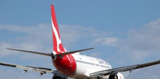 Flugzeug der Airline Qantas