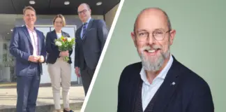 Links: IHK-Präsident Uwe Goebel und IHK Hauptgeschäftsführer Marco Graf gratulierten Juliane Hünefeld-Linkermann zur Berufung zur neuen stellvertretenden Hauptgeschäftsführerin der IHK. Rechts: Frank Hesse bekleidet das Amt des stellvertretenden Hauptgeschäftsführers für weitere drei Jahre.