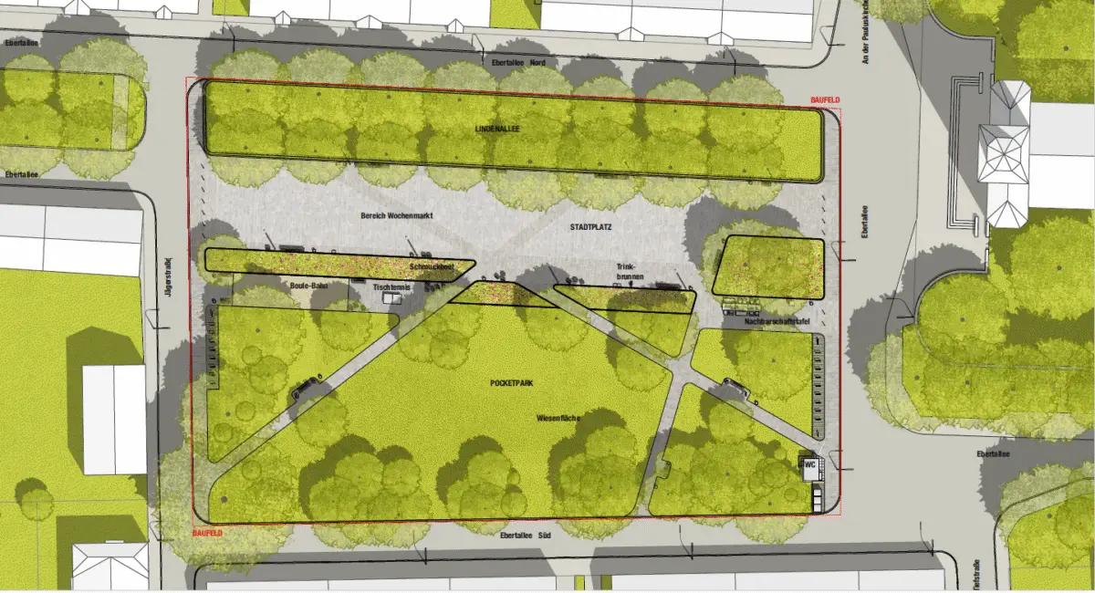 Schinkel bekommt sein grünes Herz zurück: Umbau des Pastor-Karwehl-Platzes gestartet Spatenstich vom Projekt „Mehr Grün für den Schinkel – Umgestaltung des Pastor-Karwehl-Platzes“.