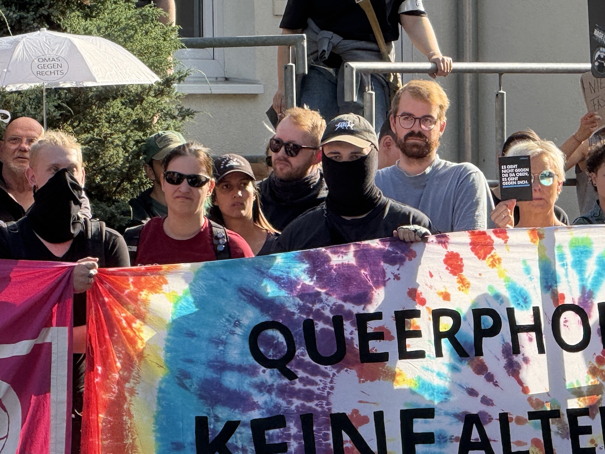 Demonstration vor dem Parkhaus Rink in der Parkstraße am 6. Sept. 2025