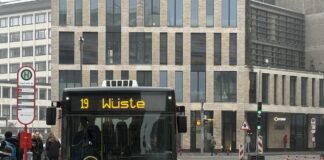 Bus der Linie 19 auf dem Neumarkt