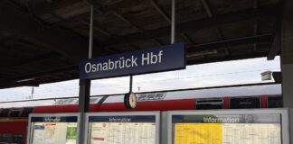 Bahnsteig am Hauptbahnhof Osnabrück