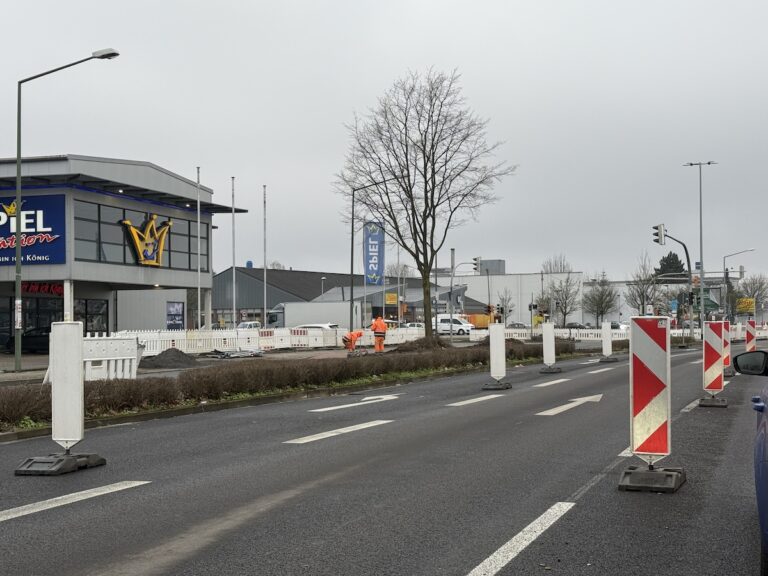 Bauarbeiten an der Hannoverschen Straße in Fledder