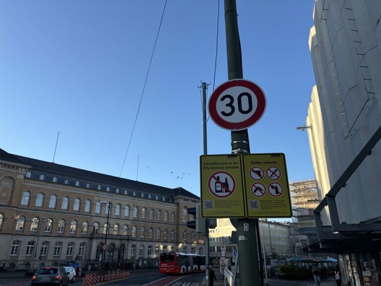 Waffen- und Alkoholverbotszone in Innenstadt