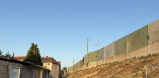 Zufahrt zur Baustelle Rosenplatz-Bahnhof am 4. April 2025