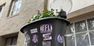 Blumenkübel mit VfL Stickern