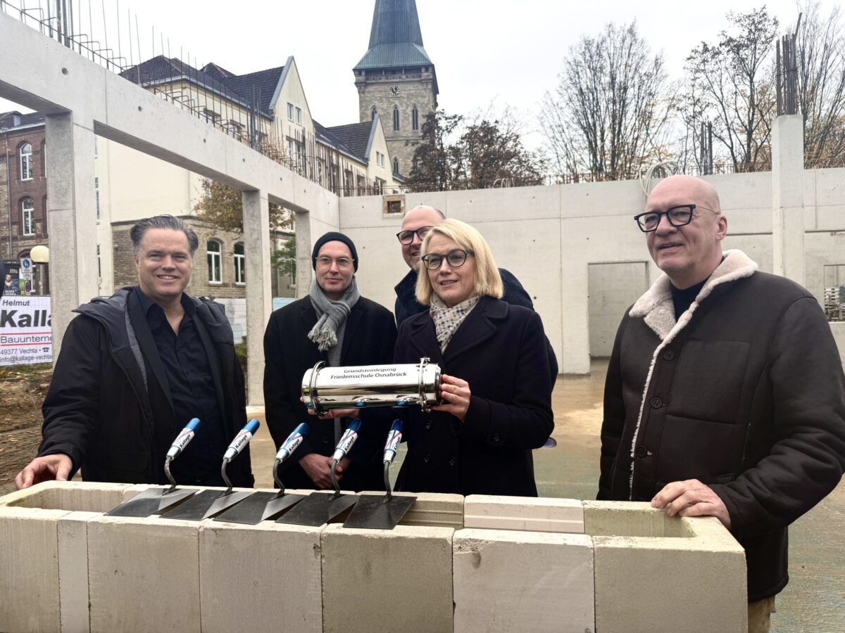 Bildung und Architektur der Zukunft: Grundstein für Friedensschule in Osnabrück gelegt Neubau Friedensschule