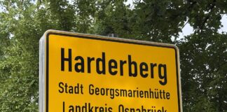 Ortseingangsschild Harderberg, Georgsmarienhütte