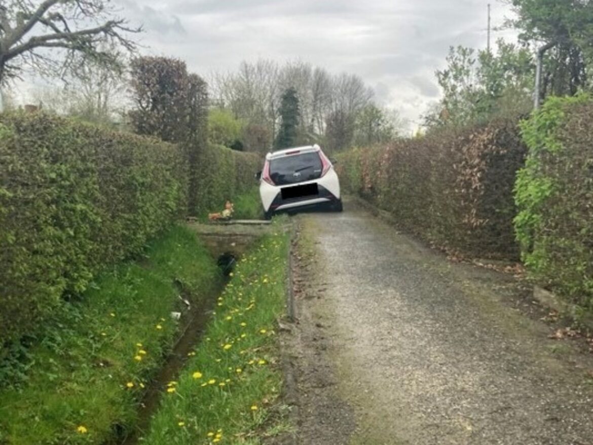 Mit Auto durch Kleingartenkolonie