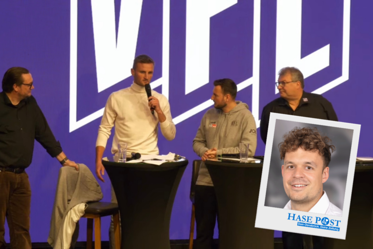 Timo Beermann spricht beim VfL-Fan-Dialog