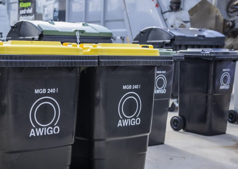 Mülltonnen der AWIGO, Abwallwirtschaft Landkreis Osnabrück