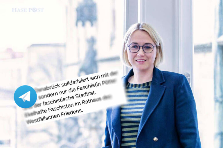 Oberbürgermeisterin Katharina Pötter + Telegram Screenshot
