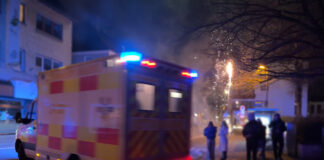 Rettungswagen in der Silvesternacht