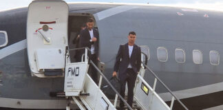 Cristiano Ronaldo, gefolgt von Torwart Rui Patrício, am FMO