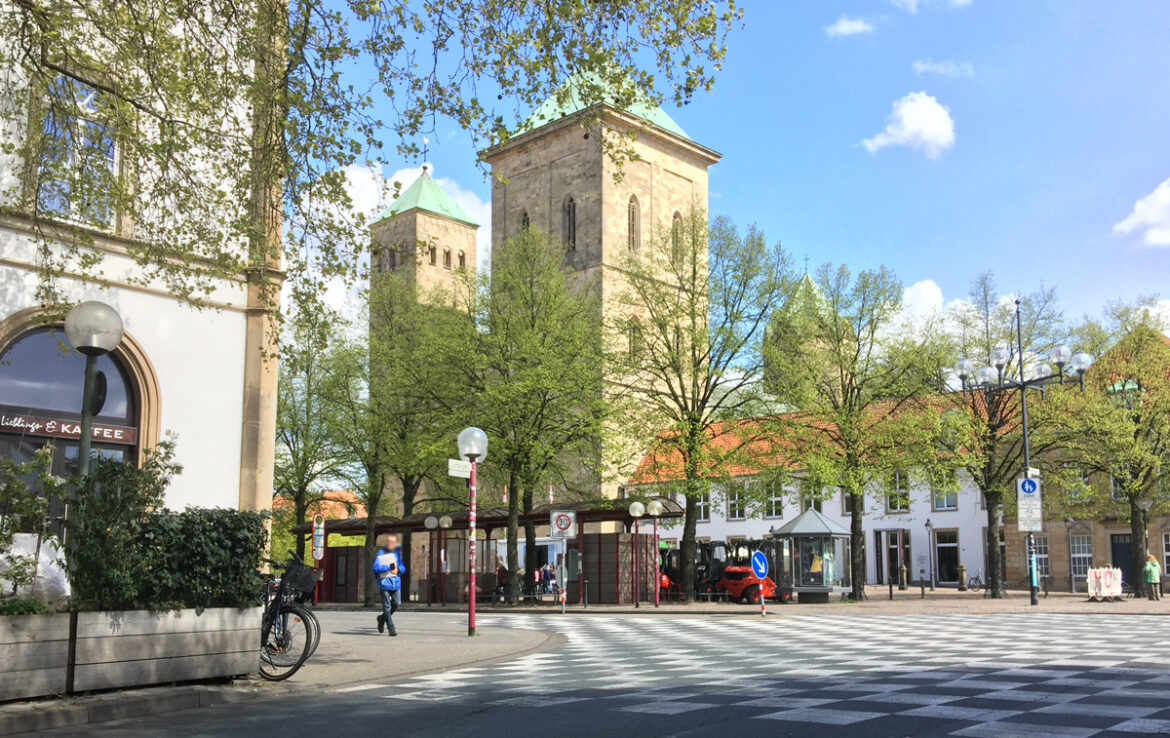 Schachbrettkreuzung am Domhof in Osnabrück