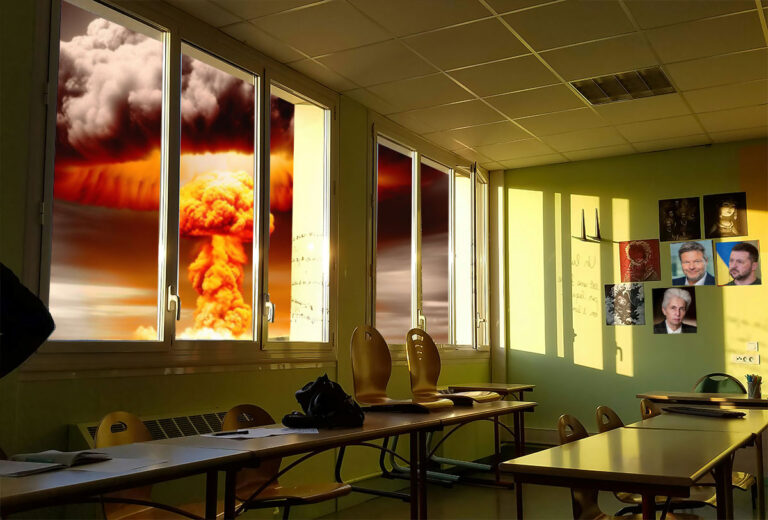 Atomexplosion vor Klassenzimmer
