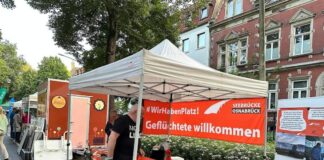 War vielleicht nicht unbedingt von großem Interesse für die meisten Besucher, aber auch die "Seebrücke Osnabrück", bei der auch der DGB Mitglied ist, war 2023 auf dem Wall vertreten.