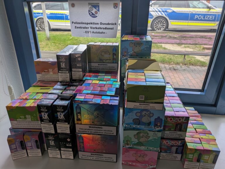 Sichergestellte Vapes / Foto: Polizei Osnabrück