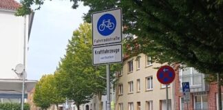 Geänderte Beschilderung der Fahrradstraße Heinrichstraße