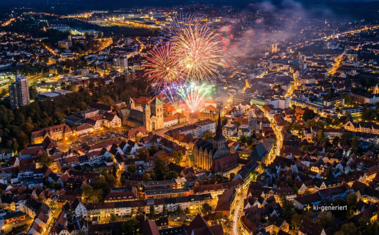 Feuerwerk über Osnabrück in Osnabrück (Gesamtstadt)