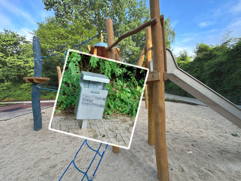 Schmiererei am Spielplatz Jeggener Weg