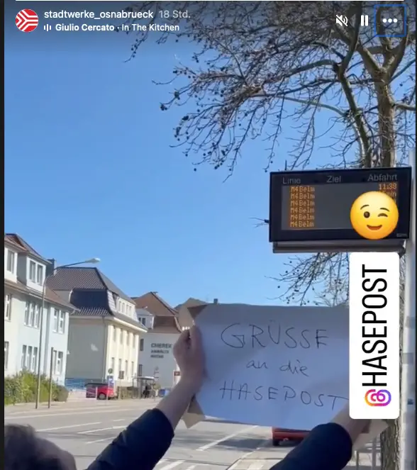 Grüße von den Stadtwerken an die HASEPOST auf Instagram