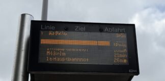 Defekte Anzeigetafel