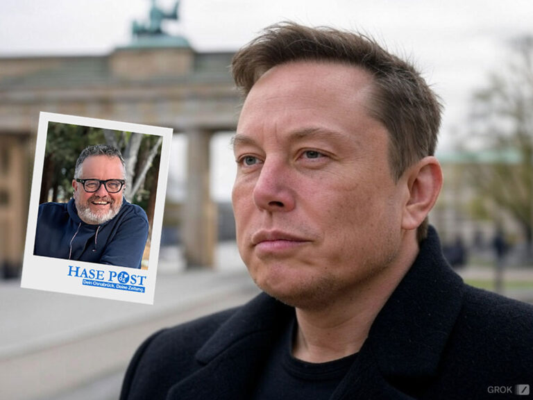 Elon Musk vor dem Brandenburger Tor