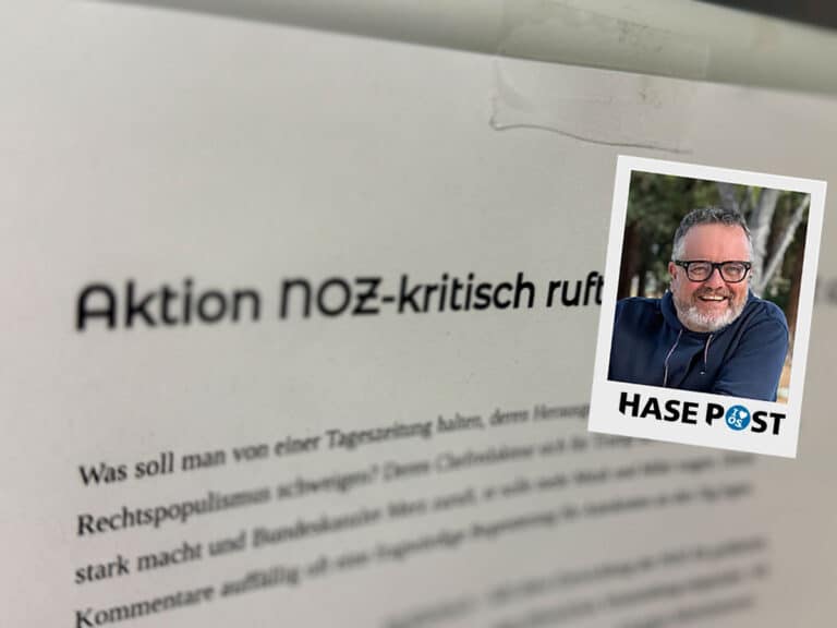 Aushang der Gruppe NOZ-kritisch in Osnabrück (Gesamtstadt)