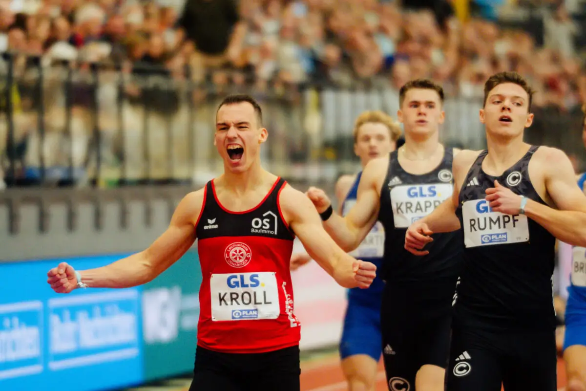 Florian Kroll gewinnt den Sprint auf 400 Metern
