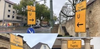 Umleitung "Zum Flugplatz" in Osnabrück