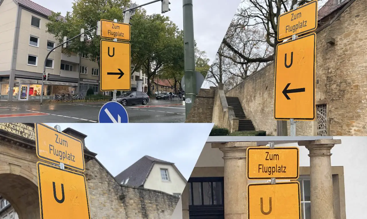 Umleitung "Zum Flugplatz" in Osnabrück