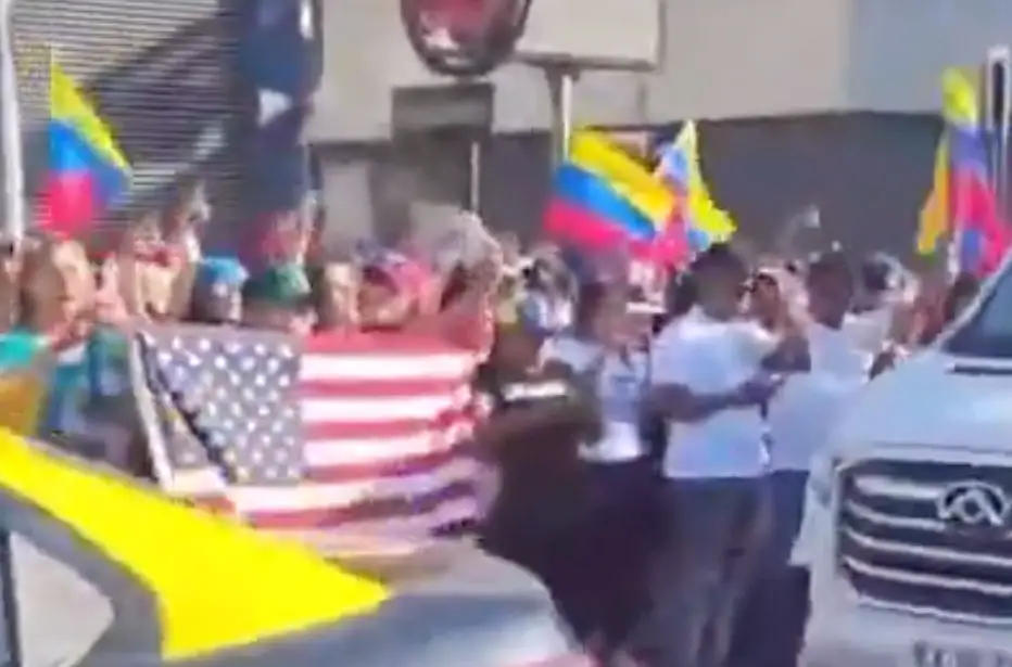 Spontane Demo für das Völkerrecht oder die USA als Befreier Venezuelas; Screensht Video aus Caracas; Quelle: X