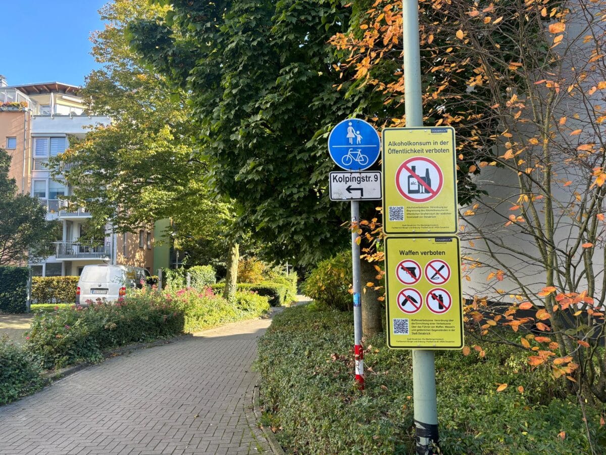 Alkohol- und Waffenverbotszone in Osnabrück. / Foto: Maurice Guss